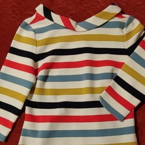 Boden striped fitted and collared top